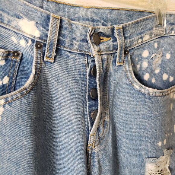 Carmar Cressida Epte Patchwork Distressed Bleached Denim Jeans Women's Size 24 - Picture 3 of 7